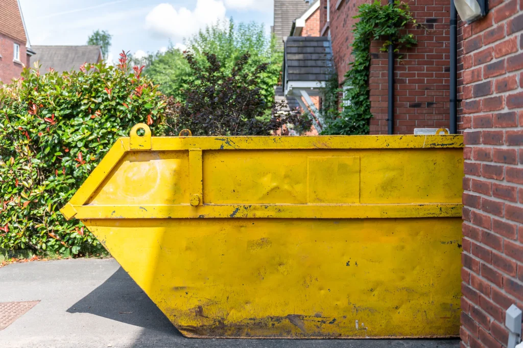 big yellow rubbish skip