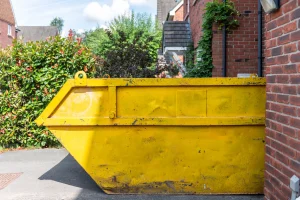 big yellow rubbish skip